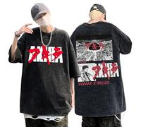 Retro Vintage Wash T Shirt Kaneda Tetsuo Akira Tee Akira Neo Tokyo Capsule T-Shirt Homme à col Rond délavé à l'acide