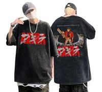 Retro Vintage Wash T Shirt Kaneda Tetsuo Akira Tee Akira Neo Tokyo Capsule T-Shirt Homme à col Rond délavé à l'acide