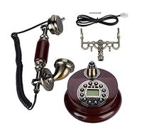 Retro Vintage Wired Corded Telephone, Landline Phone with Redial and Pause Function, FSKDTMF/Dual System Compatibility, Antique Desk Phone for Home Hotel Decor
