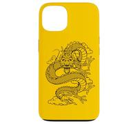 Retro Vintage Zodiac Lunar New Year Black Chinese Dragon Coque pour iPhone 13
