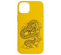 Retro Vintage Zodiac Lunar New Year Black Chinese Dragon Coque pour iPhone 14 Plus