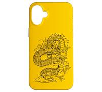 Retro Vintage Zodiac Lunar New Year Black Chinese Dragon Coque pour iPhone 16 Plus