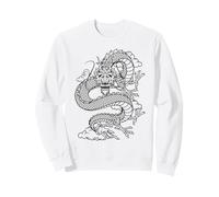 Retro Vintage Zodiac Lunar New Year Black Chinese Dragon Sweatshirt