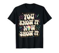 Rétro, vous le savez maintenant, montrez-lui votre score, examen, journée de test pour enseignants T-Shirt