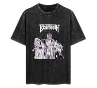 Retro Washed Shirt Men's Unisex Beartooth North American Tour 2024 Round Neck Antique Wash T-Shirt Short Sleeve Black M