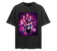 Retro Washed Shirt Men's Unisex Blake's 7 Series 4 Montage Round Neck Antique Wash T-Shirt Short Sleeve Black S
