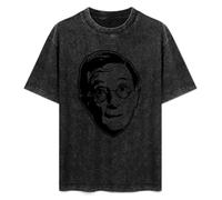 Retro Washed Shirt Men's Unisex Charles Hawtrey Carry on Films British Comedy TV Round Neck Antique Wash T-Shirt Short Sleeve Black L