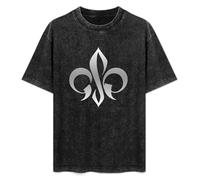 Retro Washed Shirt Men's Unisex Georges St Pierre Fighter Round Neck Antique Wash T-Shirt Short Sleeve Black XXL