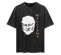 Retro Washed Shirt Men's Unisex John Williams Maestro Series Round Neck Antique Wash T-Shirt Short Sleeve Black L