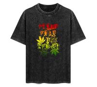 Retro Washed Shirt Men's Unisex Kottonmouth Kings Proud to Be A Stoner Round Neck Antique Wash T-Shirt Short Sleeve Black S