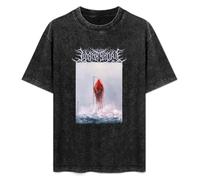 Retro Washed Shirt Men's Unisex Lorna Shore and I Return to Nothingness Round Neck Antique Wash T-Shirt Short Sleeve Black S
