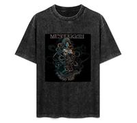 Retro Washed Shirt Men's Unisex Meshuggah The Violent Sleep of Reason Round Neck Antique Wash T-Shirt Short Sleeve Black S