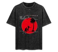 Retro Washed Shirt Men's Unisex Mr Bungle California Round Neck Antique Wash T-Shirt Short Sleeve Black M