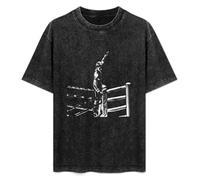 Retro Washed Shirt Men's Unisex Naoya Inoue Boxing Fan Round Neck Antique Wash T-Shirt Short Sleeve Black M