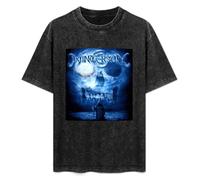 Retro Washed Shirt Men's Unisex Wintersun Jari Maumlenpää Death Metal Band Round Neck Antique Wash T-Shirt Short Sleeve Black M