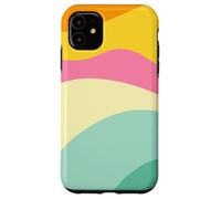 Retro Waves Swirls Pastel Rainbow Wavy Stripes 70s Aesthetic Coque pour iPhone 11