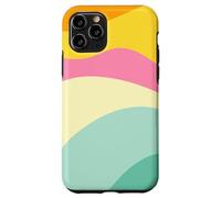 Retro Waves Swirls Pastel Rainbow Wavy Stripes 70s Aesthetic Coque pour iPhone 11 Pro