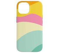 Retro Waves Swirls Pastel Rainbow Wavy Stripes 70s Aesthetic Coque pour iPhone 14