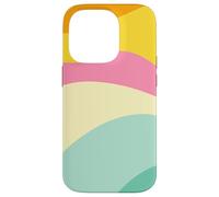 Retro Waves Swirls Pastel Rainbow Wavy Stripes 70s Aesthetic Coque pour iPhone 14 Pro