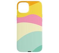 Retro Waves Swirls Pastel Rainbow Wavy Stripes 70s Aesthetic Coque pour iPhone 15 Plus