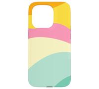 Retro Waves Swirls Pastel Rainbow Wavy Stripes 70s Aesthetic Coque pour iPhone 15 Pro