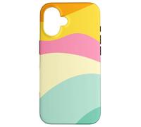 Retro Waves Swirls Pastel Rainbow Wavy Stripes 70s Aesthetic Coque pour iPhone 16