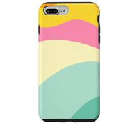 Retro Waves Swirls Pastel Rainbow Wavy Stripes 70s Aesthetic Coque pour iPhone 7 Plus/8 Plus
