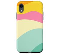 Retro Waves Swirls Pastel Rainbow Wavy Stripes 70s Aesthetic Coque pour iPhone XR
