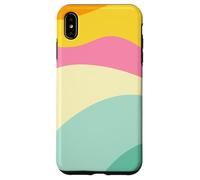 Retro Waves Swirls Pastel Rainbow Wavy Stripes 70s Aesthetic Coque pour iPhone XS Max