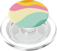 Retro Waves Swirls Pastel Rainbow Wavy Stripes 70s Aesthetic PopSockets PopGrip pour MagSafe