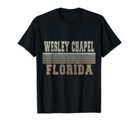 Retro Wesley Chapel Floride T-Shirt Graphique avec Valeur, Homme, Noir, S