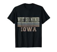 Rétro West des Moines Iowa T-Shirt Graphique avec Valeur