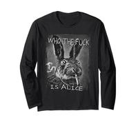 Rétro Who the F_ck Is Alice Funny Rabbit Manche Longue