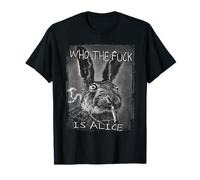 Rétro Who the F_ck Is Alice Funny Rabbit T-Shirt