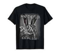 Rétro Who the F_ck Is Alice Funny Rabbit T-Shirt