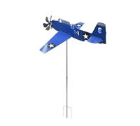 Retro Wind Vane Ornament - Iron Weather Spinner | Outdoor Garden Direction Indicator Decorative Metal Yard Courtyard Patio Balcony Roof Farmhouse Display System Blue Wind Motion Sculpture with