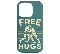 Retro Wrestling Funny Free Hug Citation Pro Wrestler Fighting Coque pour iPhone 14 Pro
