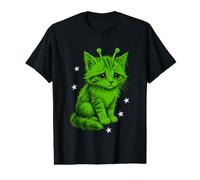 Rétro Y2K Chat Alien Vert Homme Coon Grunge Silly Graphic T-Shirt Graphique avec Valeur