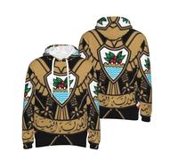 Rétro Yémen Emblème National Lignes Doublure Polaire Imprimé Hoodie pour Hommes Sweatshirt Confortable Pull À Capuche Décontracté pour Usage Quotidien Activités De Loisirs