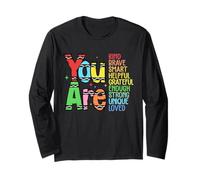 Retro You are Kind Smart Brave Teacher - Cute Back to School Manche Longue