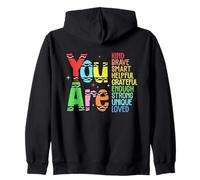 Retro You are Kind Smart Brave Teacher - Cute Back to School Sweat à Capuche