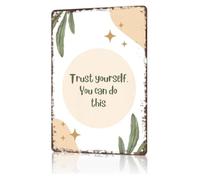 Retro You Can Do It Tin Sign Trust Yourself Plaque For Exam Prep Room Interview Corner Study 8 X 12 inch