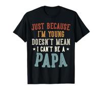 Retro Young Papa, Funny Modern Grandfather, Grandparent Tee T-Shirt