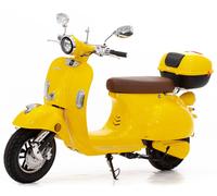 Retro50 - Scooter électrique 50cc - moteur 2900 W - 2 batteries 72V 27Ah, jaune