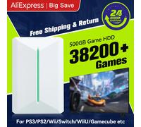 Retrobat & Playnite Console de jeu rétro 500 Go disque dur de jeu pour PS3/PS2/Switch/Wii/WiiU pour PC/ordinateur portable avec plus de 38200 jeux rétro/AAA/PC Only PR 500G HDD