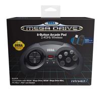 Retrobit - Sega Mega Drive Manette 8 boutons sans fil 2.4Ghz - Dongle USB/Port d'Origine inclus