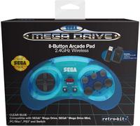 Retrobit - Sega Mega Drive Manette 8 Boutons Sans Fil 2.4ghz - Dongle Usb/Port D'origine Inclus - Edition Noir