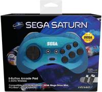 Retrobit - Sega Mega Drive Manette 8 Boutons Sans Fil 2.4ghz - Dongle Usb/Port D'origine Inclus - Edition Noir