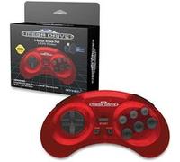 Retrobit - Sega Mega Drive Manette CRIMSON RED 8 boutons sans fil 2.4Ghz - Dongle USB/Port d'Origine
