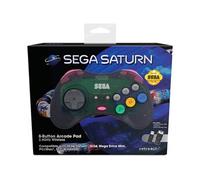Retrobit - Sega Saturn Manette Grise 8 boutons sans fil 2.4Ghz - Dongle USB/Port d'Origine inclus